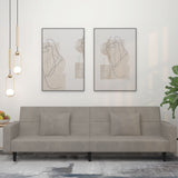 2-Seater Sofa Bed with Two Pillows Light Grey Velvet