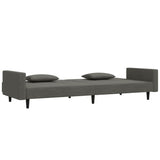 2-Seater Sofa Bed with Two Pillows Dark Grey Velvet