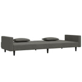 2-Seater Sofa Bed with Two Pillows Dark Grey Velvet - Top-Down View