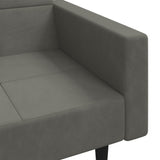 2-Seater Sofa Bed with Two Pillows Dark Grey Velvet - Extra Image