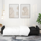 2-Seater Sofa Bed with Two Pillows Black Velvet - Side View