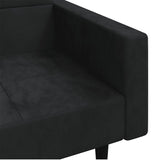2-Seater Sofa Bed with Two Pillows Black Velvet - Extra Image