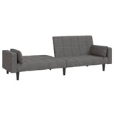 2-Seater Sofa Bed with Two Pillows Light Grey Fabric