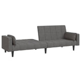 2-Seater Sofa Bed with Two Pillows Light Grey Fabric - Top-Down View