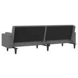 2-Seater Sofa Bed with Two Pillows Light Grey Fabric - Close-Up Angle