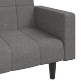2-Seater Sofa Bed with Two Pillows Light Grey Fabric - Extra Image