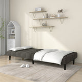 2-Seater Sofa Bed Dark Grey Velvet - Side View