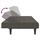 2-Seater Sofa Bed Dark Grey Velvet - Close-Up Angle