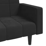 2-Seater Sofa Bed with Two Pillows Black Velvet - Extra Image