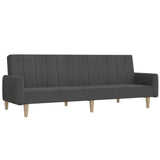 2-Seater Sofa Bed Dark Grey Fabric - Front View