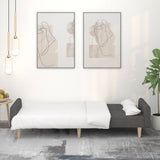 2-Seater Sofa Bed Dark Grey Fabric