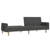 2-Seater Sofa Bed Dark Grey Fabric