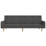 2-Seater Sofa Bed Dark Grey Fabric - 45-Degree Angle