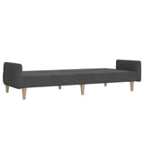 2-Seater Sofa Bed Dark Grey Fabric