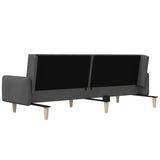 2-Seater Sofa Bed Dark Grey Fabric