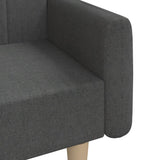 2-Seater Sofa Bed Dark Grey Fabric - Extra Image