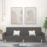 2-Seater Sofa Bed Dark Grey Fabric