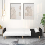 2-Seater Sofa Bed Black Fabric - Side View