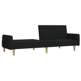 2-Seater Sofa Bed Black Fabric - Top-Down View