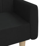 2-Seater Sofa Bed Black Fabric - Extra Image