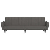 2-Seater Sofa Bed Dark Grey Velvet