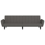 2-Seater Sofa Bed Dark Grey Velvet