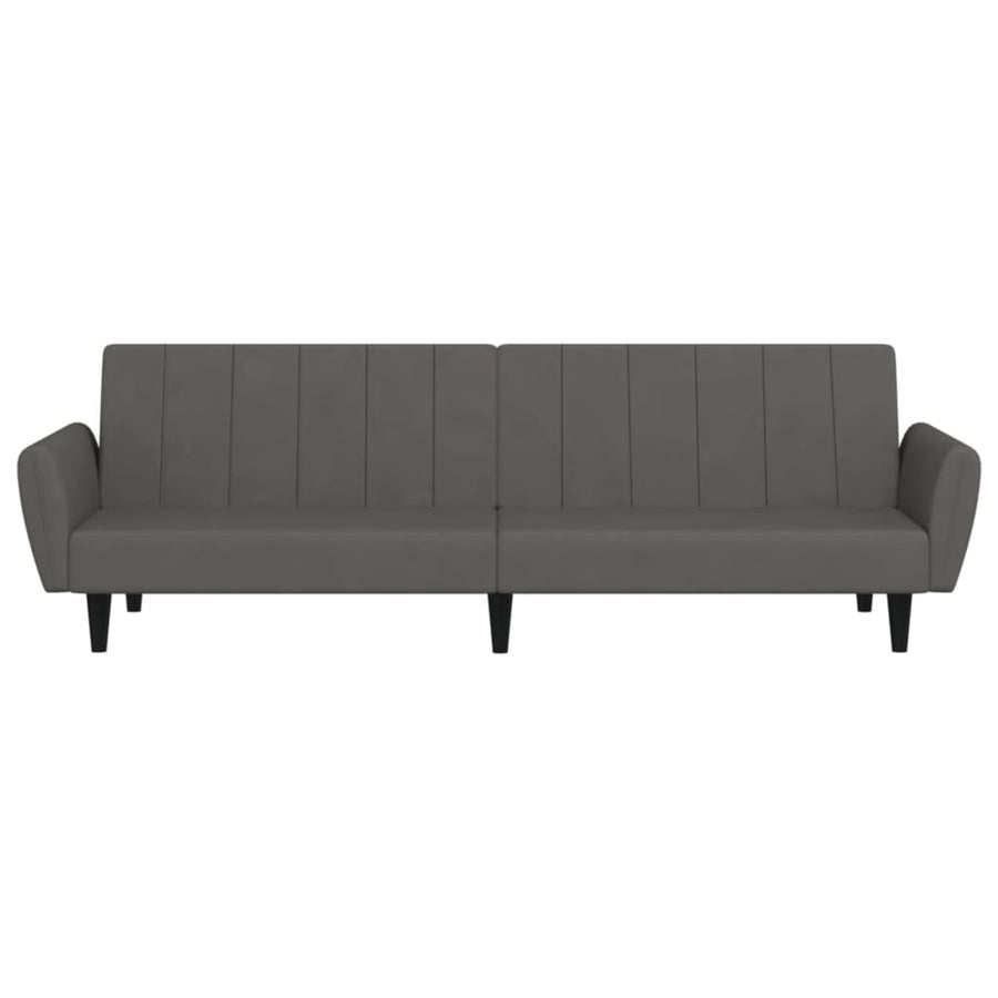 2-Seater Sofa Bed Dark Grey Velvet