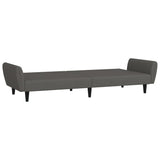 2-Seater Sofa Bed Dark Grey Velvet - Rear View