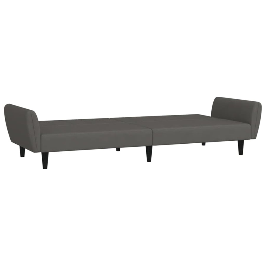 2-Seater Sofa Bed Dark Grey Velvet