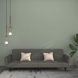 2-Seater Sofa Bed Dark Grey Velvet