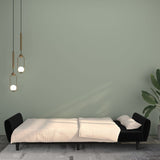 2-Seater Sofa Bed Black Velvet - Side View