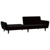 2-Seater Sofa Bed Black Velvet - Top-Down View