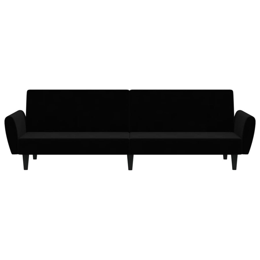 2-Seater Sofa Bed Black Velvet