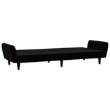 2-Seater Sofa Bed Black Velvet - Rear View