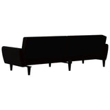 2-Seater Sofa Bed Black Velvet - Low Angle