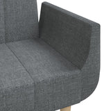 2-Seater Sofa Bed with Two Pillows Light Grey Fabric