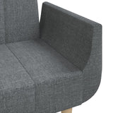 2-Seater Sofa Bed with Two Pillows Light Grey Fabric - Extra Image