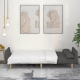 2-Seater Sofa Bed with Two Pillows Dark Grey Fabric - Side View