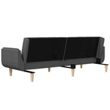 2-Seater Sofa Bed with Two Pillows Dark Grey Fabric - Extra Image