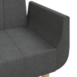 2-Seater Sofa Bed with Two Pillows Dark Grey Fabric - Extra Image