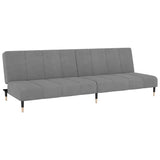 2-Seater Sofa Bed Light Grey Velvet