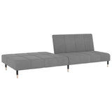 2-Seater Sofa Bed Light Grey Velvet - Top-Down View