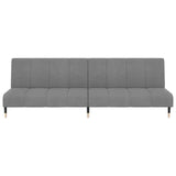 2-Seater Sofa Bed Light Grey Velvet - 45-Degree Angle