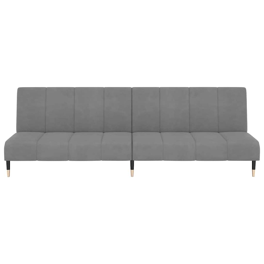 2-Seater Sofa Bed Light Grey Velvet