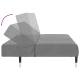 2-Seater Sofa Bed Light Grey Velvet - Low Angle