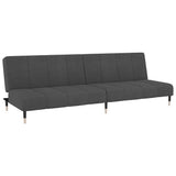 2-Seater Sofa Bed Dark Grey Velvet - Front View