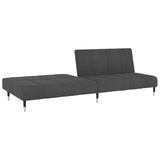 2-Seater Sofa Bed Dark Grey Velvet - Top-Down View