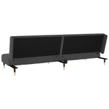 2-Seater Sofa Bed Dark Grey Velvet - Close-Up Angle
