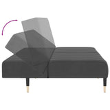 2-Seater Sofa Bed Dark Grey Velvet - Low Angle