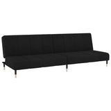 2-Seater Sofa Bed Black Velvet - Front View